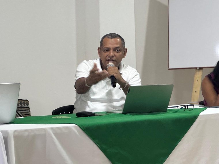 Rodolfo Adán Vega, asesor kankuamo, durante el tercer foro territorial de la Alianza en Leticia.